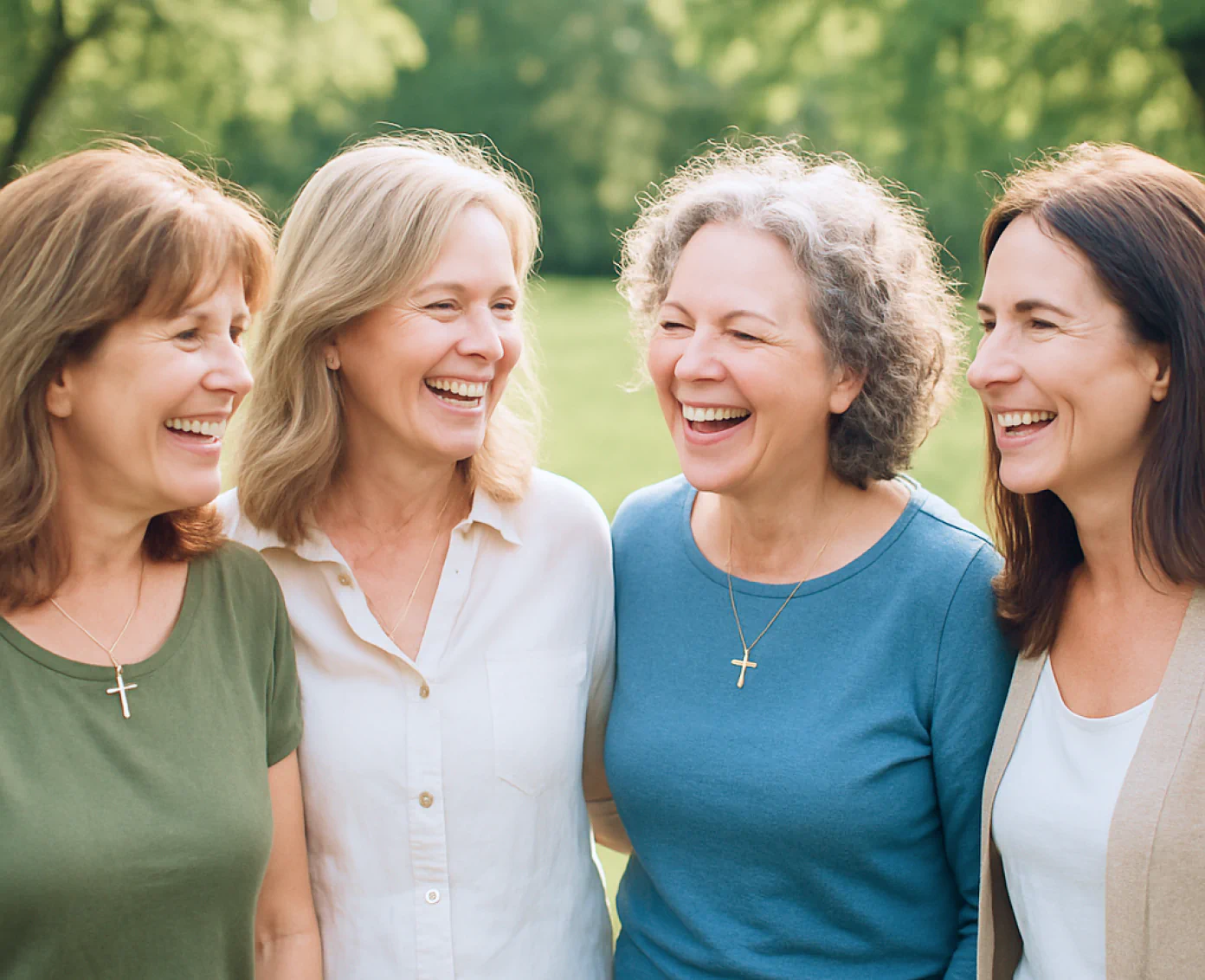 Happy group of women smiling